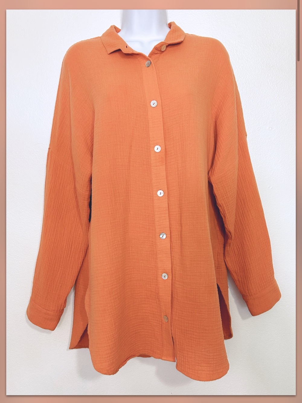 Soft Surroundings Orange Gauze Top